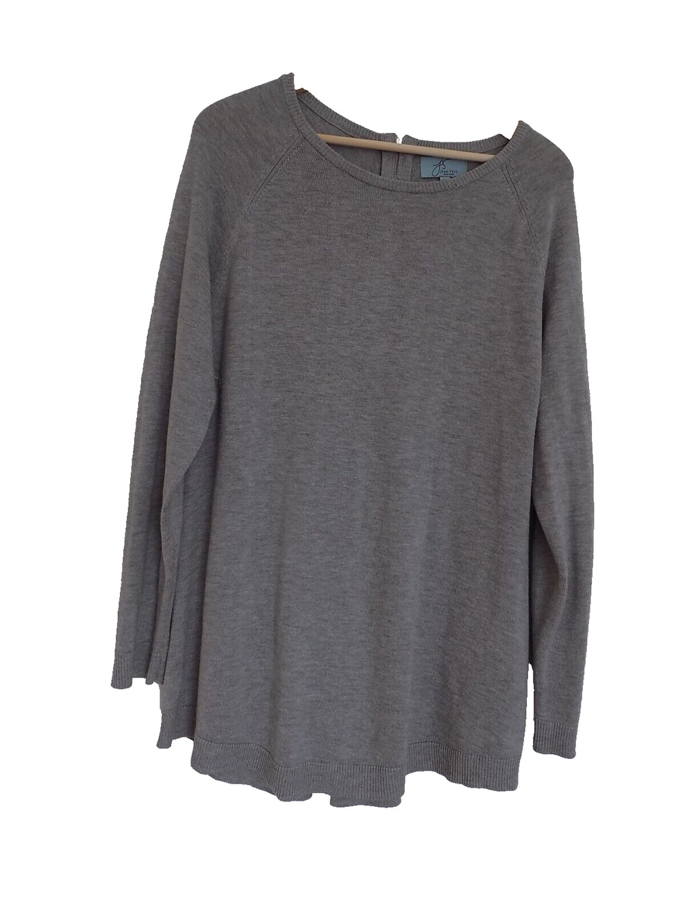 Joan Vass pullover sweater tunic size XL gray cashmere blend